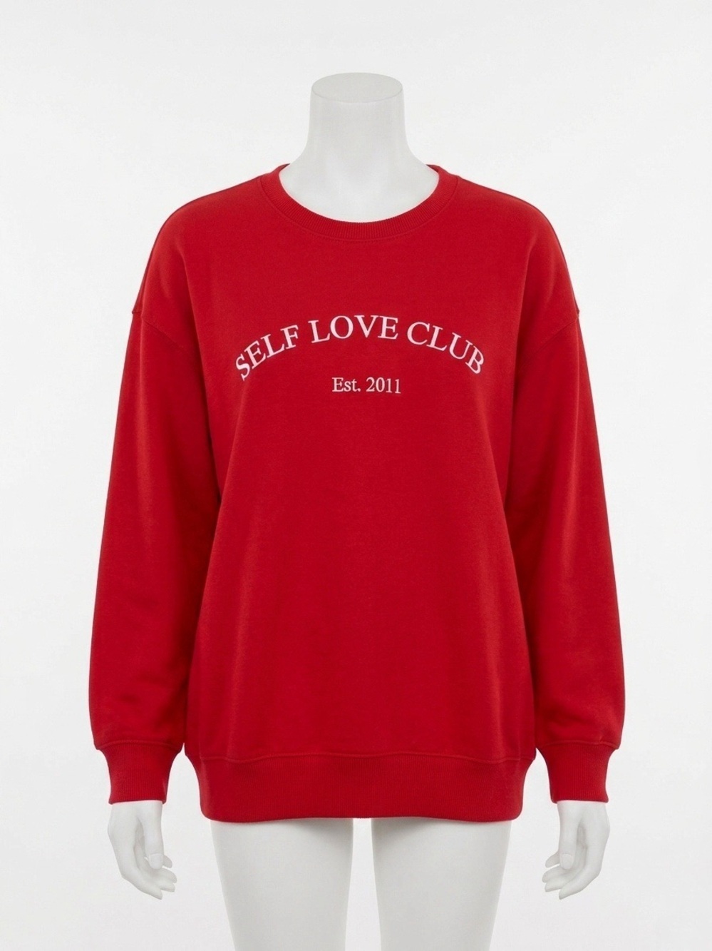 Le Lis Red Graphic Crewneck Sweatshirt